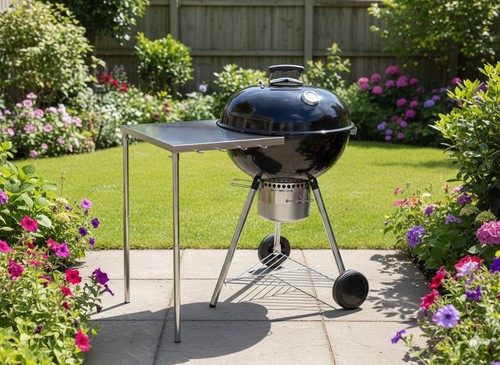 Kettle charcoal bbq side - charcoal,